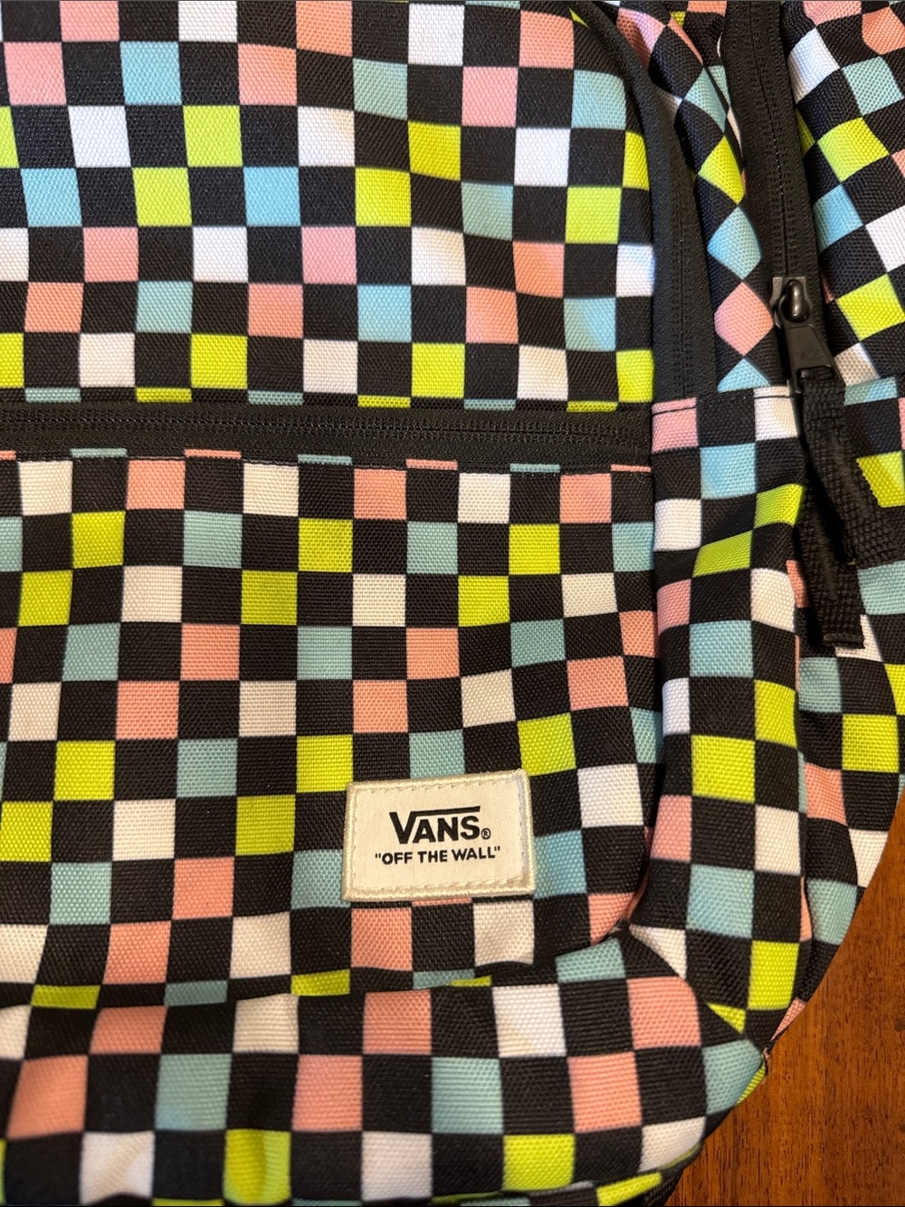 Vans Old Skool III Backpack with Pink, Blue & Neon Yellow Squares - Picture 2 of 3